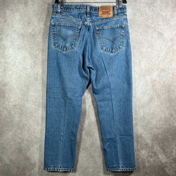 Vintage Levi's 505 Jeans Mens 36X29 Medium Wash Denim Straight Red Batwing 90s - Picture 7 of 13